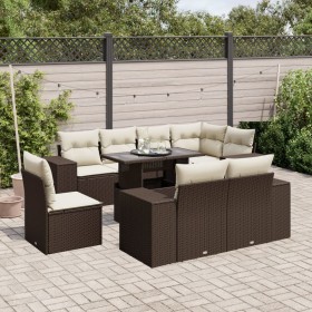 Set de sofás de jardín 9 pzas y cojines ratán sintético marrón von , Gartensets - Ref: Foro24-3269303, Preis: 707,31 €, Rabat...