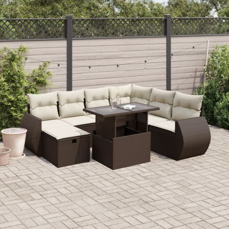 Set sofás de jardín 8 piezas y cojines ratán sintético marrón by , Garden sets - Ref: Foro24-3275163, Price: 589,77 €, Discou...