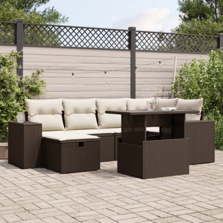 Juego de sofás de jardín 7 piezas con cojines ratán PE marrón von , Gartensets - Ref: Foro24-3275303, Preis: 522,03 €, Rabatt: %