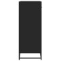Zapatero de madera de ingeniería y metal negro 75x38x97,5 cm
