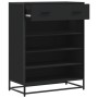 Zapatero de madera de ingeniería y metal negro 75x38x97,5 cm