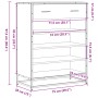 Zapatero de madera de ingeniería y metal negro 75x38x97,5 cm