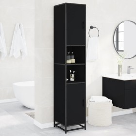 Armario baño madera ingeniería y metal negro 35x37,5x188,5 cm de , Muebles de baño - Ref: Foro24-3300880, Precio: 162,53 €, D...