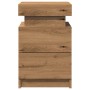 Mesitas noche con LED 2 uds madera roble artisian 35x39x55 cm de , Mesitas de noche - Ref: Foro24-857657, Precio: 129,81 €, D...