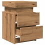 Mesitas noche con LED 2 uds madera roble artisian 35x39x55 cm de , Mesitas de noche - Ref: Foro24-857657, Precio: 129,81 €, D...