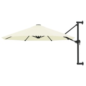 Sombrilla de pared con barra de metal arena 300 cm von , Sonnenschirme - Ref: Foro24-44863, Preis: 97,02 €, Rabatt: %