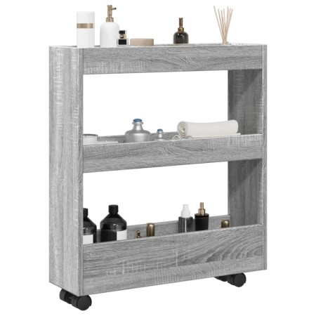 Carro de almacenaje estrecho 3 niveles madera gris Sonoma von , Küchen- und Speisewagen - Ref: Foro24-855246, Preis: 50,77 €,...