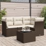Set comedor de jardín 5 piezas y cojines ratán sintético marrón by , Garden sets - Ref: Foro24-3217593, Price: 330,06 €, Disc...