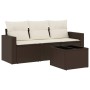 Set de sofás de jardín 4 pzas y cojines ratán sintético marrón by , Garden sets - Ref: Foro24-3218663, Price: 252,31 €, Disco...