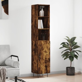 Aparador de madera contrachapada roble ahumado 34,5x34x180 cm de , Aparadores - Ref: Foro24-3189634, Precio: 88,06 €, Descuen...
