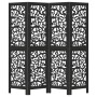 Biombo separador de 4 paneles madera maciza Paulownia negro von , Raumteiler - Ref: Foro24-358754, Preis: 119,51 €, Rabatt: %