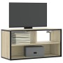 Mueble TV madera ingeniería y metal roble Sonoma 80x31x39,5 cm de , Muebles TV - Ref: Foro24-848925, Precio: 46,42 €, Descuen...
