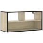Mueble TV madera ingeniería y metal roble Sonoma 80x31x39,5 cm de , Muebles TV - Ref: Foro24-848925, Precio: 46,42 €, Descuen...