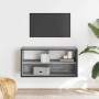 Mueble TV madera ingeniería y metal roble ahumado 80x31x39,5 cm by , TV Furniture - Ref: Foro24-848927, Price: 47,72 €, Disco...
