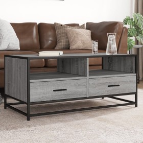 Mesa de centro madera ingeniería metal gris Sonoma 100x50x45cm by , Coffee table - Ref: Foro24-848787, Price: 104,73 €, Disco...