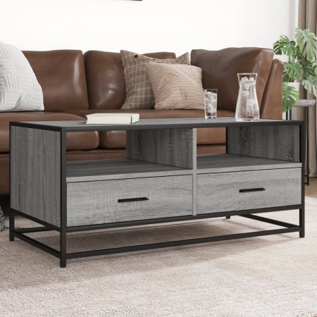 Mesa de centro madera ingeniería metal gris Sonoma 100x50x45cm by , Coffee table - Ref: Foro24-848787, Price: 104,73 €, Disco...