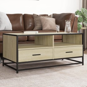 Mesa de centro madera ingeniería metal roble Sonoma 100x50x45cm von , Couchtisch - Ref: Foro24-848785, Preis: 99,81 €, Rabatt: %