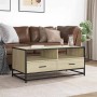Mesa de centro madera ingeniería metal roble Sonoma 100x50x45cm by , Coffee table - Ref: Foro24-848785, Price: 101,49 €, Disc...