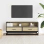 Mueble TV metal y madera ingeniería roble Sonoma 100x34,5x40 cm von , TV-Möbel - Ref: Foro24-848815, Preis: 88,06 €, Rabatt: %