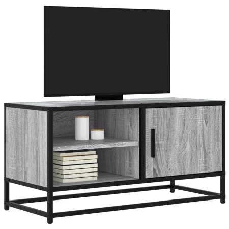 Mueble TV madera ingeniería y metal roble ahumado 80x34,5x40 cm von , TV-Möbel - Ref: Foro24-848822, Preis: 67,29 €, Rabatt: %