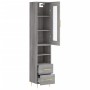 Aparador alto madera contrachapada gris Sonoma 34,5x34x180 cm by , Sideboards - Ref: Foro24-3199295, Price: 110,78 €, Discoun...