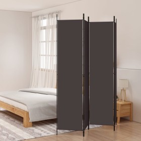 Biombo divisor de 4 paneles de tela marrón 200x220 cm by , Room dividers - Ref: Foro24-350199, Price: 39,17 €, Discount: %