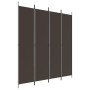 Biombo divisor de 4 paneles de tela marrón 200x220 cm by , Room dividers - Ref: Foro24-350199, Price: 39,17 €, Discount: %