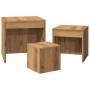 Mesas apilables 3 pzas madera contrachapada color roble artisan by , Side tables - Ref: Foro24-856687, Price: 79,17 €, Discou...