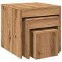 Mesas apilables 3 pzas madera contrachapada color roble artisan by , Side tables - Ref: Foro24-856687, Price: 79,17 €, Discou...