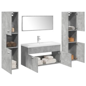 Set muebles de baño 5 piezas madera ingeniería gris hormigón de , Muebles de baño - Ref: Foro24-3324887, Precio: 356,56 €, De...