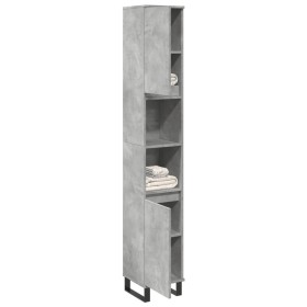 Armario de baño madera contrachapada gris hormigón 30x30x190 cm by , bathroom vanities - Ref: Foro24-857201, Price: 81,51 €, ...