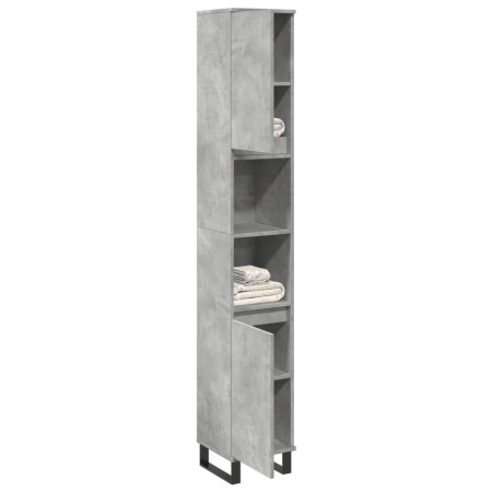 Armario de baño madera contrachapada gris hormigón 30x30x190 cm von , Badezimmerwaschtische - Ref: Foro24-857201, Preis: 81,3...