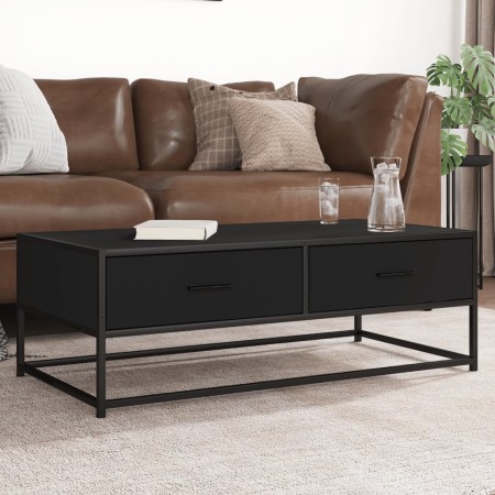 Mesa de centro de madera ingeniería y metal negro 100x50x35 cm by , Coffee table - Ref: Foro24-848779, Price: 66,44 €, Discou...