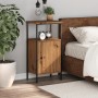 Mesita de noche madera de ingeniería roble artisan 41x31x80 cm by , Nightstands - Ref: Foro24-857248, Price: 52,60 €, Discoun...