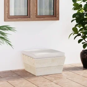 Garten-Paletten-Ottomane mit imprägniertem Fichtenholz und Kissen von vidaXL, Modulare Sofas für den Außenbereich - Ref: Foro...
