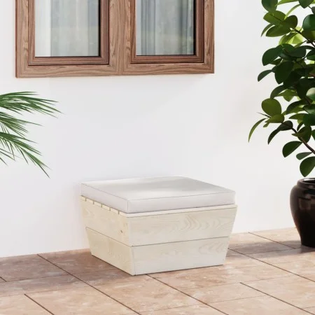 Garten-Paletten-Ottomane mit imprägniertem Fichtenholz und Kissen von vidaXL, Modulare Sofas für den Außenbereich - Ref: Foro...
