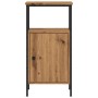 Mesita de noche madera de ingeniería roble artisan 41x31x80 cm by , Nightstands - Ref: Foro24-857248, Price: 52,60 €, Discoun...
