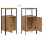 Mesita de noche madera de ingeniería roble artisan 41x31x80 cm by , Nightstands - Ref: Foro24-857248, Price: 52,60 €, Discoun...