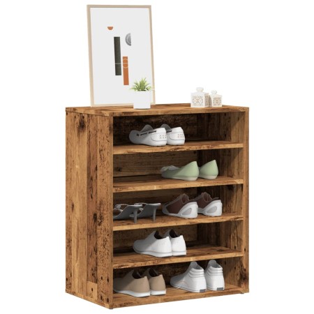 Mueble zapatero madera ingeniería madera envejecida 60x35x70 cm