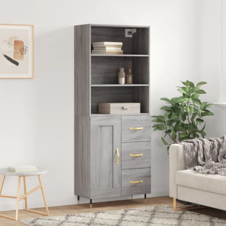 Aparador alto madera contrachapada gris sonoma 69,5x34x180 cm von , Sideboards - Ref: Foro24-3190003, Preis: 146,53 €, Rabatt: %