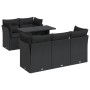 Set de sofás de jardín 6 piezas y cojines ratán sintético negro von , Gartensets - Ref: Foro24-3326096, Preis: 464,80 €, Raba...