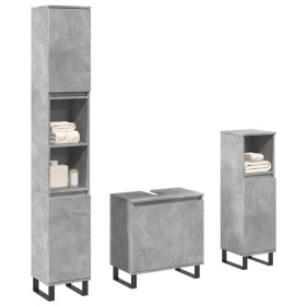 Set muebles de baño 2 piezas madera contrachapada gris hormigón by , Bathroom furniture - Ref: Foro24-3324954, Price: 171,58 ...