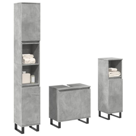 Set muebles de baño 2 piezas madera contrachapada gris hormigón by , Bathroom furniture - Ref: Foro24-3324954, Price: 171,58 ...