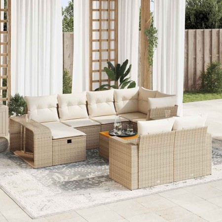 Set de sofás de jardín 11pzas con cojines ratán sintético beige von , Gartensets - Ref: Foro24-3326082, Preis: 673,53 €, Raba...