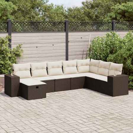Set sofás de jardín 8 piezas y cojines ratán sintético marrón by , Garden sets - Ref: Foro24-3325739, Price: 515,46 €, Discou...