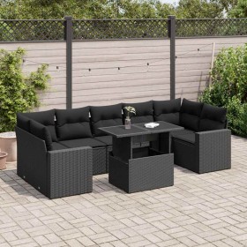 Set de sofás de jardín y cojines 8 piezas ratán sintético negro by , Garden sets - Ref: Foro24-3326276, Price: 583,86 €, Disc...
