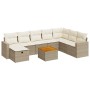 Set de sofás de jardín con cojines 9 pzas ratán sintético beige von , Gartensets - Ref: Foro24-3325803, Preis: 601,44 €, Raba...