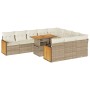 Set sofás jardín y cojines 11 pzas ratán sintético acacia beige von , Gartensets - Ref: Foro24-3327761, Preis: 941,62 €, Raba...