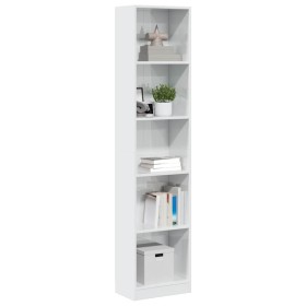 Estantería madera de ingeniería blanco brillo 40x24x176 cm de , Librerías y estanterías - Ref: Foro24-858305, Precio: 71,51 €...