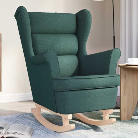 Silla mecedora de tela verde oscuro 74x90x102 cm de , Sillones - Ref: Foro24-4016924, Precio: 220,41 €, Descuento: %